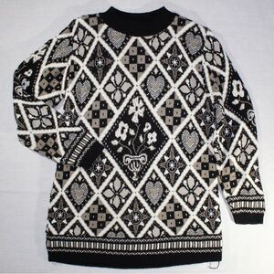 Vintage Alfred dunner neutral tone diamond pattern knit sweater women’s medium